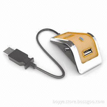 Plug-and-play 4-port USB 2.0 Hub with 12Mbps Full-Speed Data Transfer Rate and Cute Miniature Design